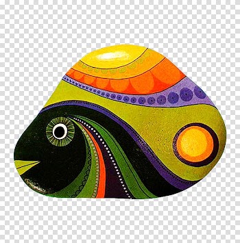 Painting Rock art Pebble, Hand colored fish transparent background PNG clipart