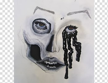 Painting Skull Skeleton Drawing, New Year watercolor transparent background PNG clipart