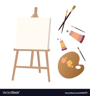 painting tools elements cartoon colorful set art