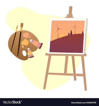 painting tools elements cartoon colorful set art