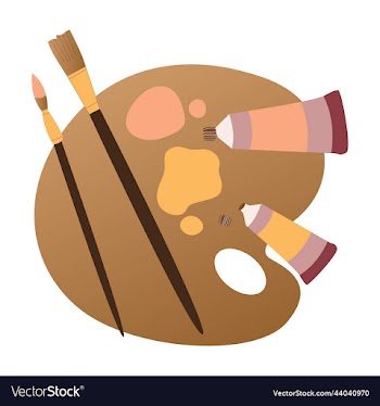 painting tools elements cartoon colorful set art