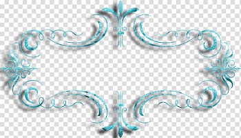 Painting Turquoise Vignette Font, виньетка transparent background PNG clipart
