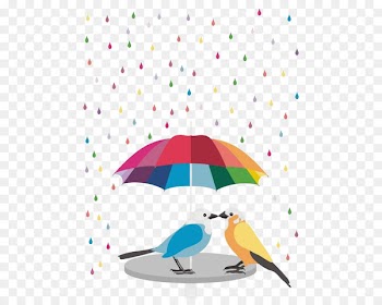Painting WhatsApp Facebook Drawing - Umbrella birds 