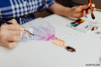 Painting with watercolors