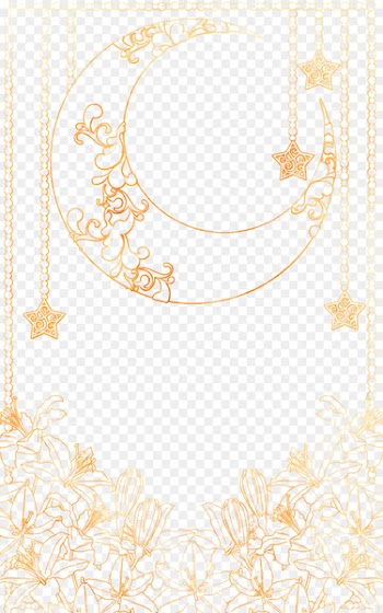 Painting - Yellow simple moon frame texture 