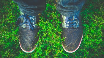 Pair of Black-and-red Shoes
