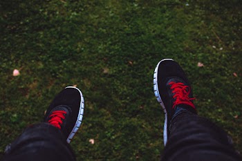 Pair of Black Lace-up Sneakers