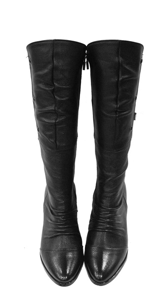 Pair of Black Leather Knee-high Boots