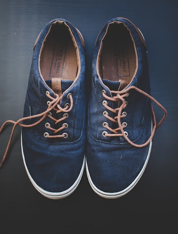 Pair of Blue Low-top Shoes