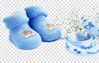 Pair of blue socks, Baby shower Infant Wedding invitation , Flowers Baby Baby Shoes transparent background PNG clipart
