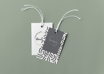 Pair of fashion label tag mockups Free Psd