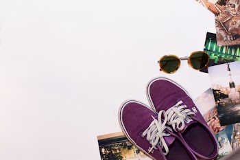 Pair of Purple Dc Shoes Low-top Sneakers