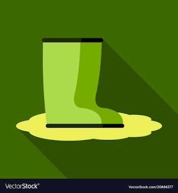 Pair of rubber rain boots symbol of autumn and vector image