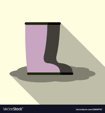 Pair of rubber rain boots symbol of autumn and vector image
