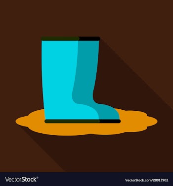 Pair of rubber rain boots symbol of autumn and vector image