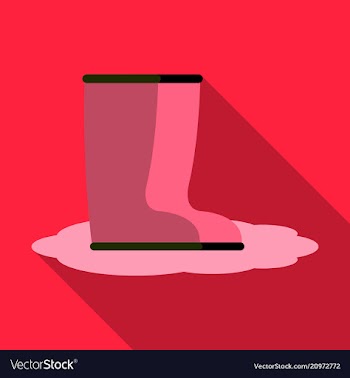 Pair of rubber rain boots symbol of autumn and vector image