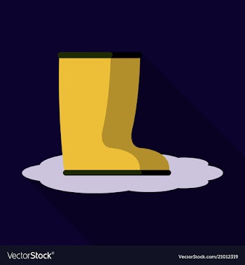 Pair of rubber rain boots symbol of autumn and vector image