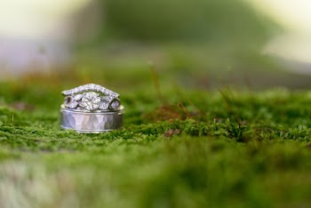 Pair of Silver-colored Wedding Rings Selective Focus Photography