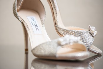 Pair Of Silver Jimmy Choo Open-toe Pumps