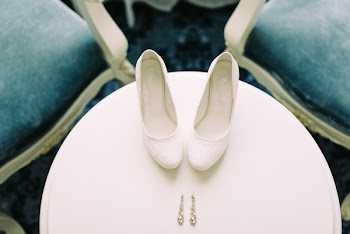 Pair Of White Closed-toe Heels