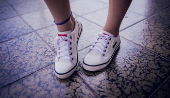 Pair of White Low-top Sneakers