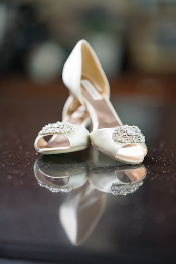 Pair Of White Peep-toe Shoes