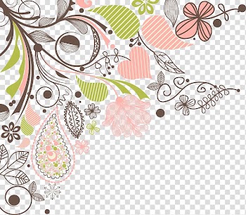 Paisley frame Flower Illustration, Heart-shaped leaves painted stripe water droplets transparent background PNG clipart