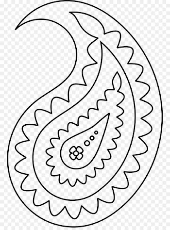 Paisley Line art Pattern - mosaic vector 