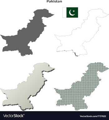 Pakistan outline map set vector image