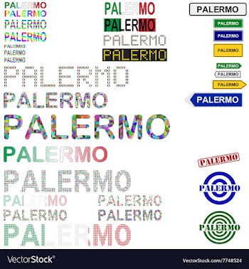 Palermo text design set vector image