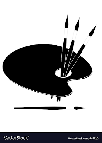 Palette and paint brushes Royalty Free Vector Image