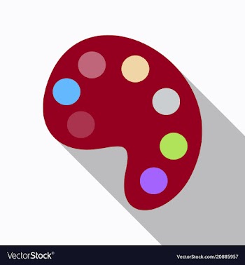 Palette with paints isolated on background vector image