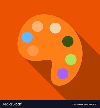 Palette with paints isolated on background vector image