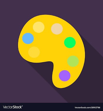 Palette with paints isolated on background vector image