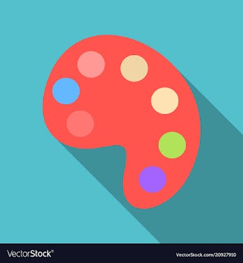 Palette with paints isolated on background vector image