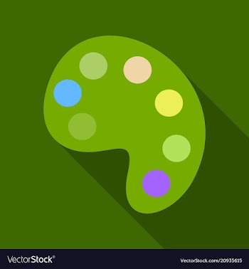 Palette with paints isolated on background vector image