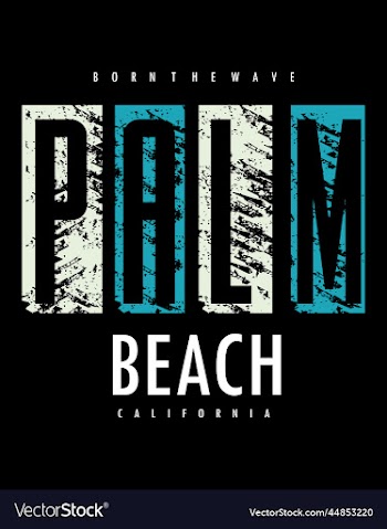 palm beach typography for t shirt design premium