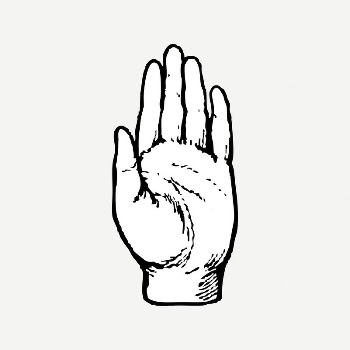Palm hand collage element, black | Free PSD Illustration - rawpixel