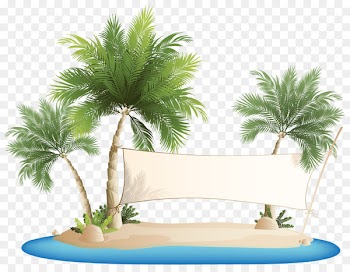 Palm Islands Beach Clip art - Pull the banner of the coconut tree vector 