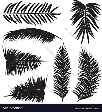 Palm Leaves Silhouette2 vector image