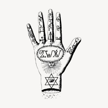 Palm reading hand drawn clipart, | Free Vector Illustration - rawpixel