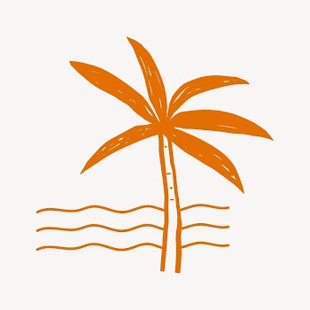 Palm tree and ocean, Summer | Free Vector Illustration - rawpixel