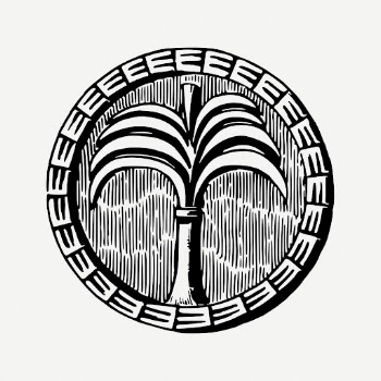 Palm tree badge drawing, decoration, | Free PSD - rawpixel