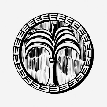 Palm tree badge drawing, vintage | Free Photo - rawpixel