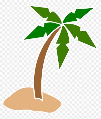 Palm Tree Beach Exotic Nature Hot Sunny - Coconut Tree Vector Png