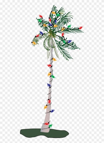 Palm Tree Clip - Christmas Palm Tree Clip Art Transparent
