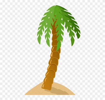 Palm Tree Exotic Tropical Island Green Sand Beach - Palm Tree Clip Art