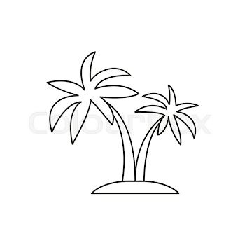 Palm tree icon. Outline palm tree ... | Stock vector | Colourbox