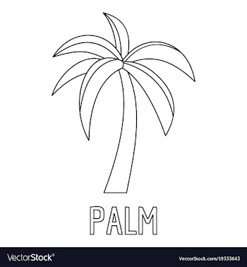 Palm tree icon outline style Royalty Free Vector Image