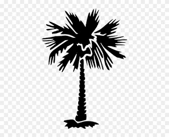 Palm Tree Silhouette Clip Art - Palmetto Tree Png